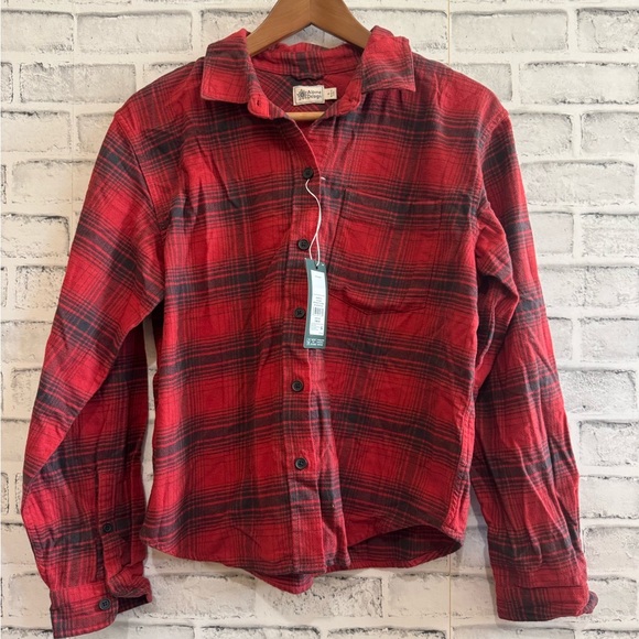 NWT! Women’s Alpine Design multi colored plaid button down flannel shirt, Large - Picture 1 of 3